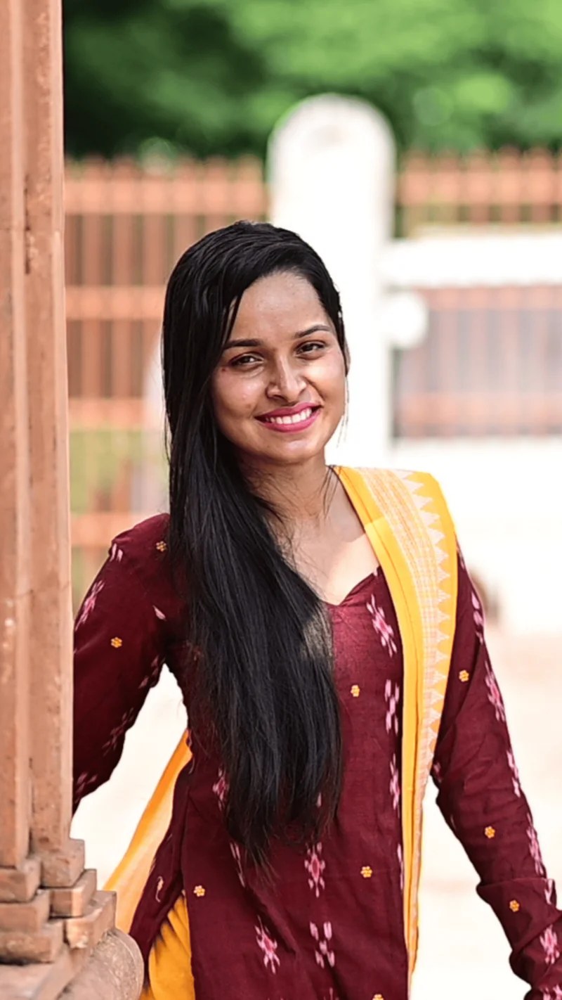 STICHED-Salwar Kameez with Dupatta, styled in a graceful maroon and yellow contrast combination.